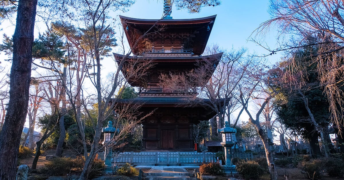 Pagoda de tres pisos del templo Gotokuji, Setagaya